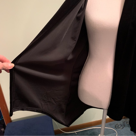 Velvet cardigan Susan Graver waterfall cascade black - Picture 5 of 14